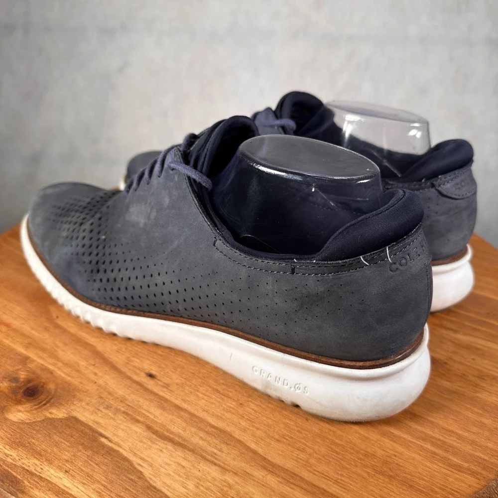 Cole Haan 2.ZeroGrand Oxford Mens 12 Navy Good Laser Wingtip C23806